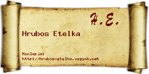 Hrubos Etelka névjegykártya